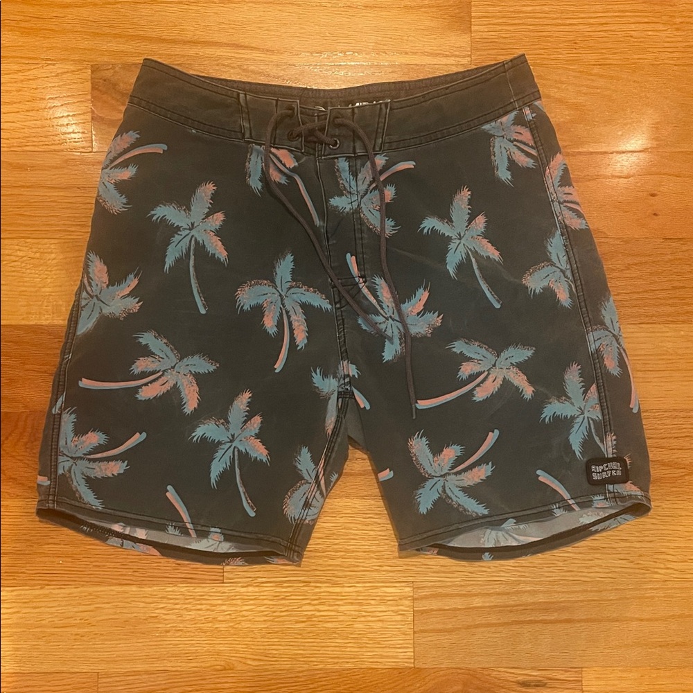 Rip Curl Tropical Palm Board Shorts - Black and Pink